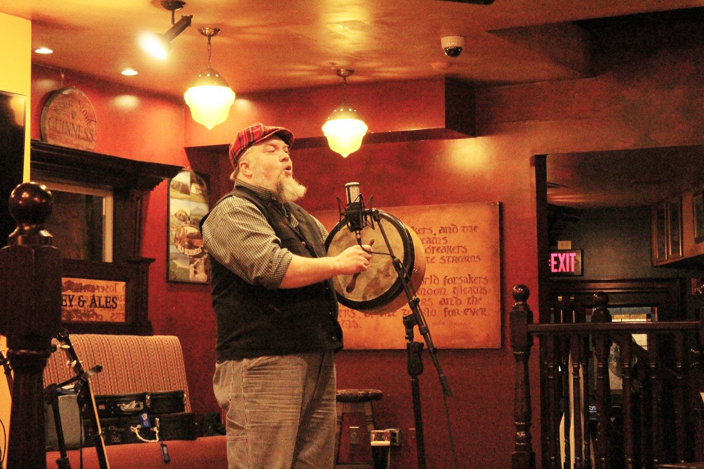 Andres Transo performs at Frank O'Dowd's on Jan. 16, 2025, sharing local stories and Irish tales through song and storytelling.
