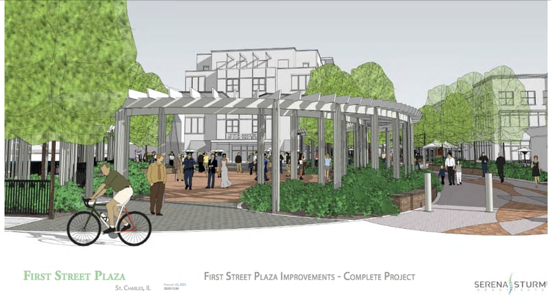 Alderpersons on Monday will receive an update on the expansion of the First Street Plaza in downtown St. Charles.