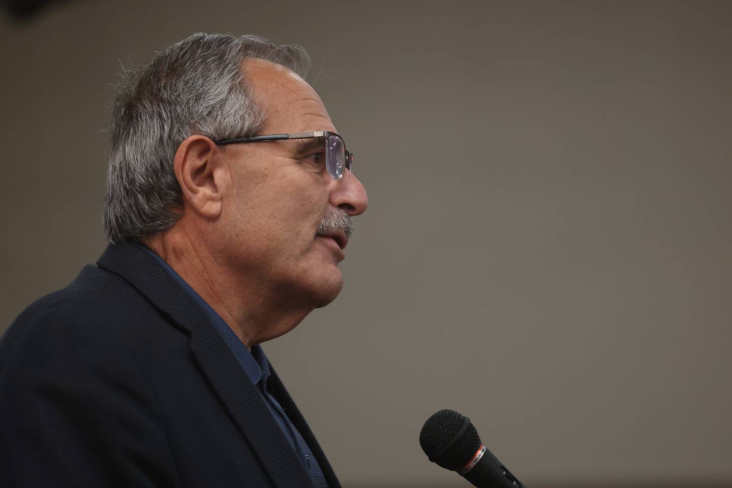 Crest Hill Mayor Ray Soliman speaks at the Veterans Day service at the American Legion Post 1080 in Joliet on Friday.
