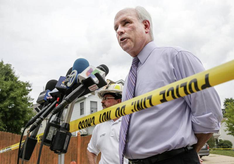 Former City Manager Jim Hock speaks to the media July 21, 2016, after a plane crash landed near the Joliet and Plainfield city limits earlier in the day. Hock is one of the candidates to be interviewed for the vacant Joliet City Manager position.