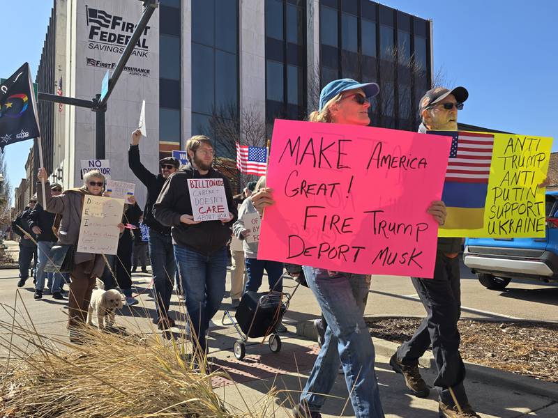 A march Saturday, March 8, 2025, in downtown Ottawa was critical of the Trump administration, calling for their ouster.