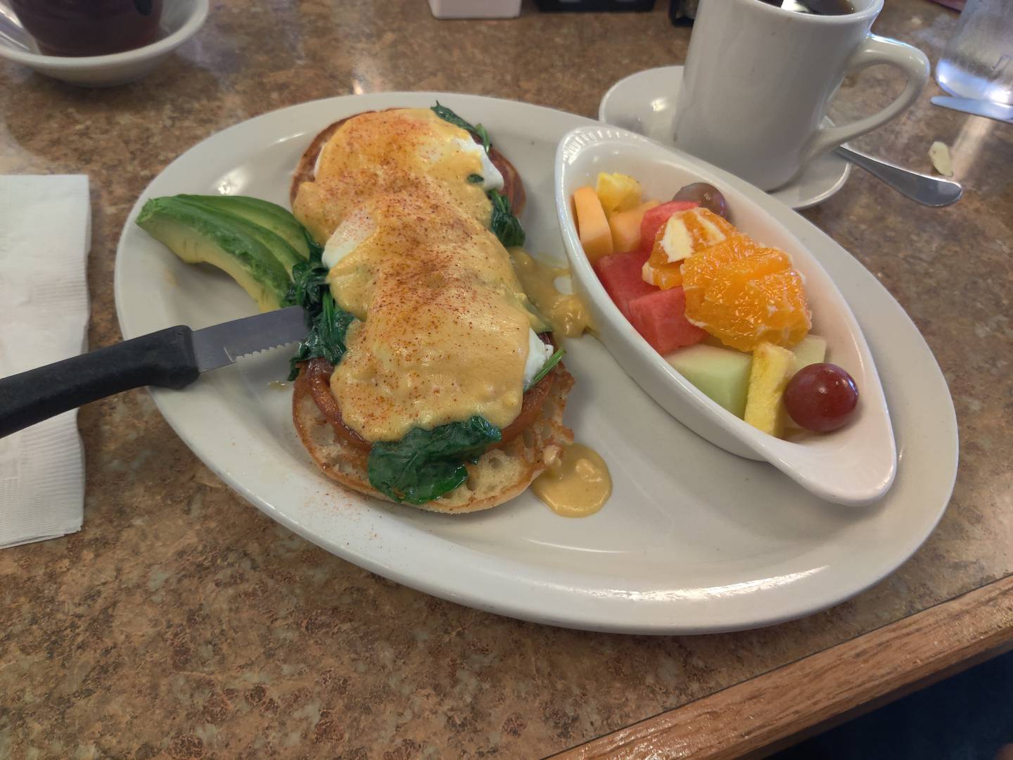 California Benedict at Briana's Pancake House Restaurant in Batavia.