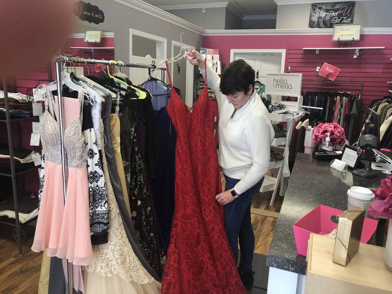Stephanie Ormsby, owner of Wear Did U Get That in Crystal Lake, said nearly 200 dresses were donated at her store by on Feb. 18, 2023. Th3 My Sister's Dress sale is set for Feb. 25, 2023.