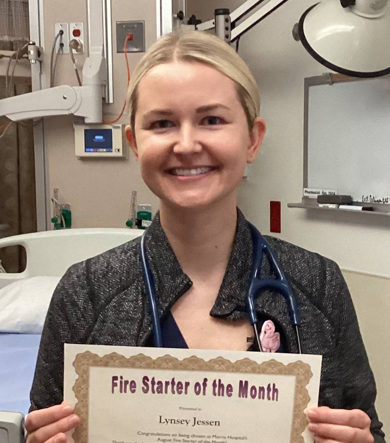 For all that she does to exemplify what it means to be an exceptional RN, the Ottawa resident Lynsey Jessen has been selected as Morris Hospital’s Fire Starter of the Month for August.