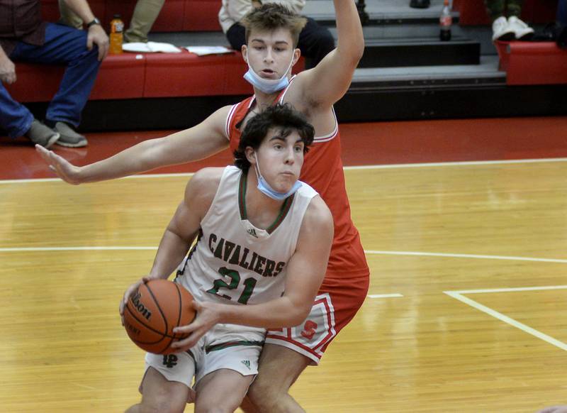 La Salle-Peru's Josh Senica gets by Streator’s Jake Luckey to score Friday, Nov. 26, 2021 at Ottawa.