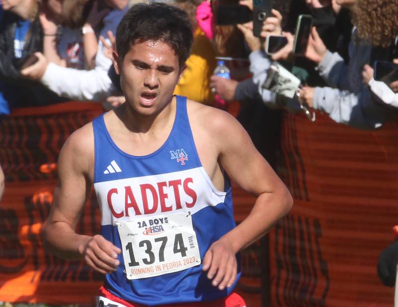 Marmion Academy's Nathan Brandon competes in the Class 2A State Cross Country race on Saturday, Nov. 4, 2023 at Detweiller Park in Peoria.