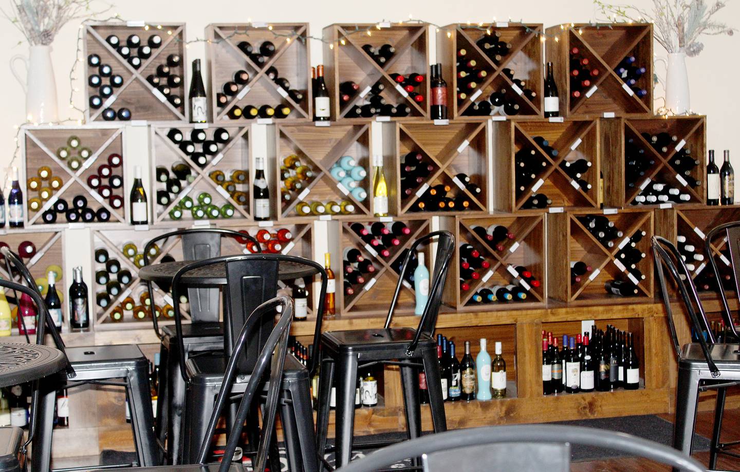 The vast wine collection at Sugarbakers Cocktail Lounge in Lena.
