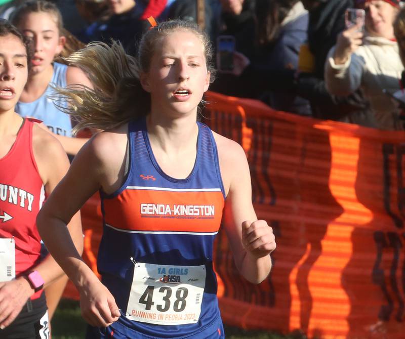Genoa-Kingston's Emma James competes in the Class 1A Cross Country Finals on Saturday, Nov. 4, 2023 at Detweiller Park in Peoria.