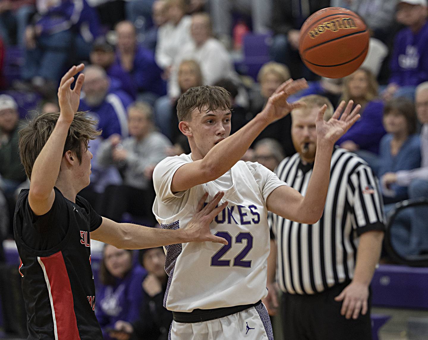 Dixon’s Bryce Feit makes a pass against Stillman Valley Thursday, Dec. 14, 2023 at Dixon High School.