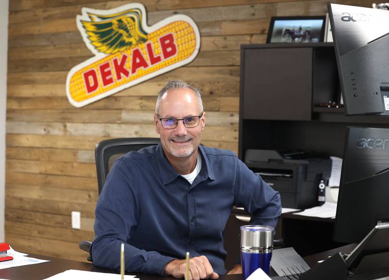Jon Bockman, owner of Bockman’s Auto, Truck & Tire, in his office Friday, Aug. 2, 2024, at the location on Industrial Drive in DeKalb.