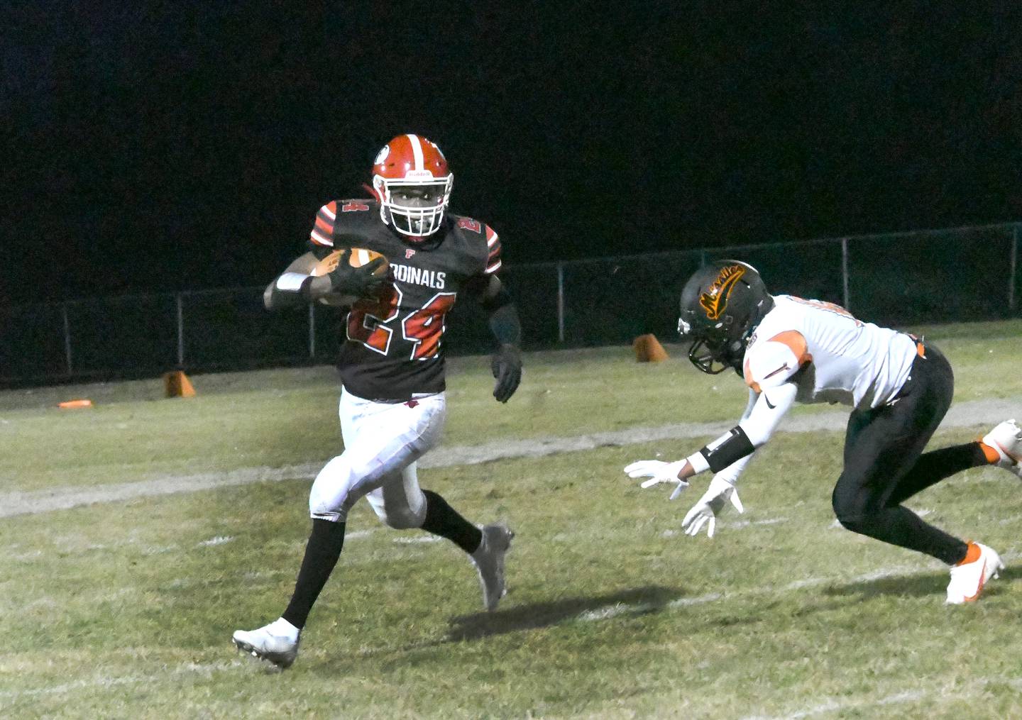 Forreston's Jordan Neuschwander runs for a gain during March 27 action against Milledgeville.