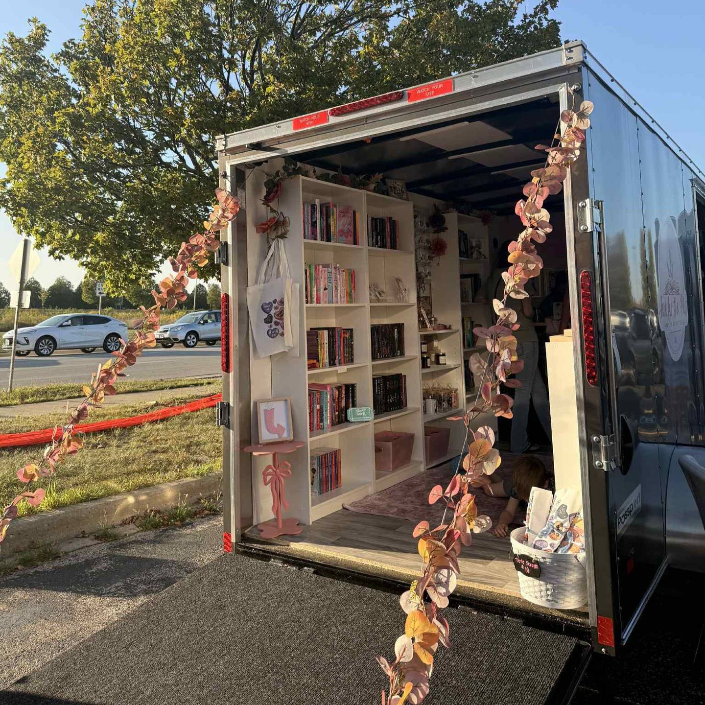 Inside Cassi Hunn and Jacquee McLeod's mobile bookstore, Here for the Plot. The McHenry County friends started the business in September, bringing books and pop-up events to readers around the area.
