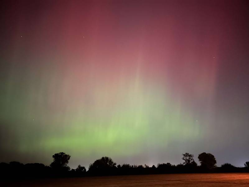 A view of the aurora borealis on Thursday, Oct. 10 along Backbone Road near Princeton.