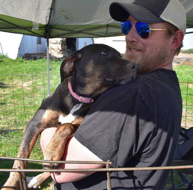 Olive, a four-month old pooch from Happy Tails, was brought out for a visit Saturday, May 10, 2025, at P&C Little Rascals’ open house.