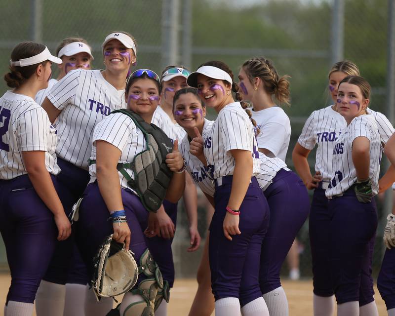 Downers Grove North before their varsity softball game vesus Downers Grove South.  May 11, 2023.
