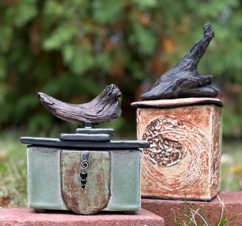 Mary Faraone enjoys experimenting with unique forms, combining both wheel-thrown and hand-built components that result in creations that feel as alive and dynamic as the landscapes that inspire them.