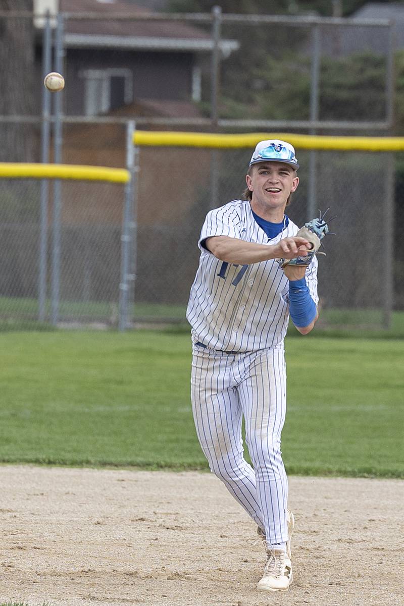 Newman’s Garet Wolfe fires to first for an out against Eastland Wednesday, April 15, 2026.