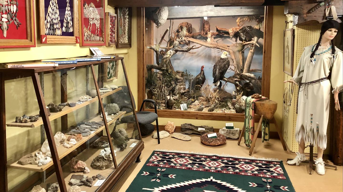 The first floor of the Stone Mill Museum houses many Native American artifacts and displays.