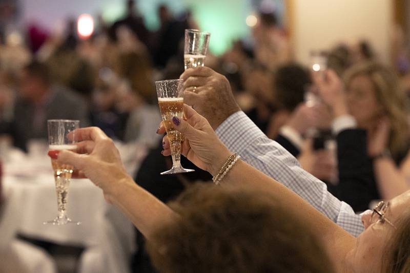 A champagne toast is held at the end of the award ceremony Friday, April 17, 2026, during the Best of Dixon celebration.