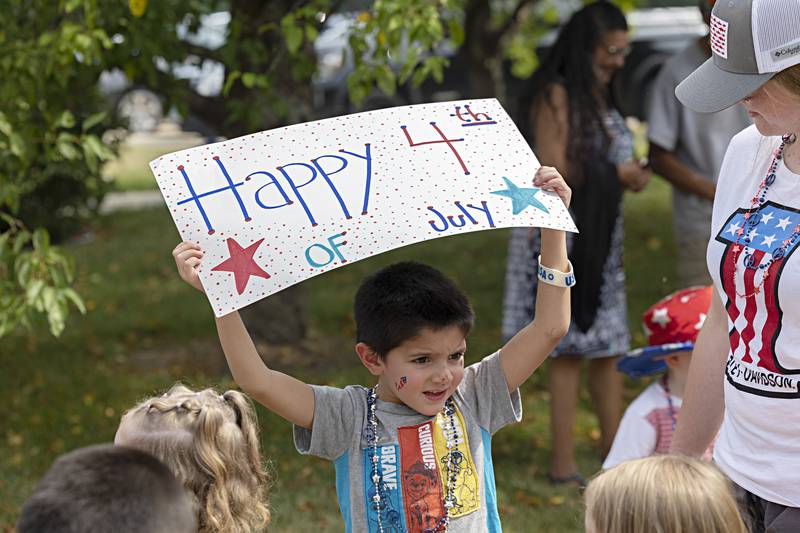 Sterling Rock Falls Child Care held their annual Fourth of July parade on the grounds of the facility Thursday, June 29, 2023. Kids wore red, white and blue and other patriotic decor as they marched past parents and grandparents.
