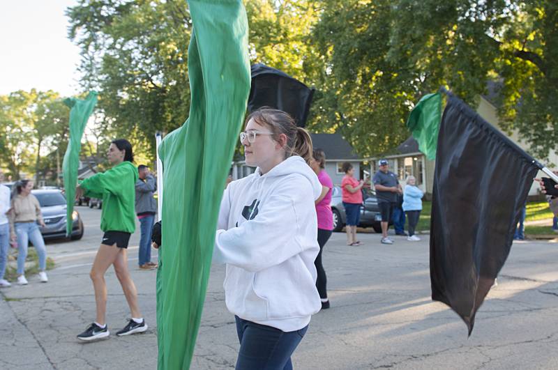 The Rock Falls color guard leads off the homecoming parade Thursday, Sept. 22, 2022.