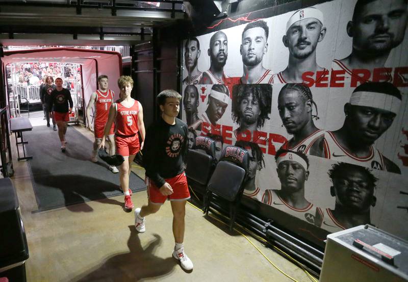 Streator players walk off the court in the Chicago Bulls tunnel during a game against Seneca on Tuesday, Dec. 21, 2023 at the United Center in Chicago.