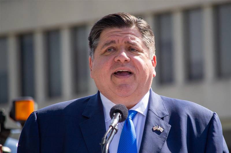 Gov. JB Pritzker speaks at a news conference in Springfield Friday.