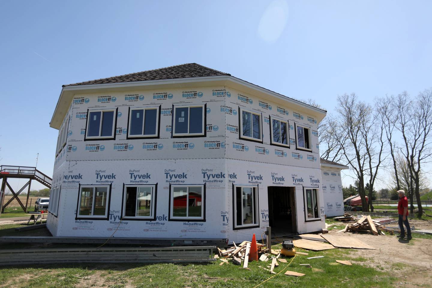 A rare, eight-sided barn on Wednesday, April 22, 2026, that is being reconstructed at Richardson Adventure Farm in Spring Grove. 



George Richardson, of Richardson Adventure Farm.