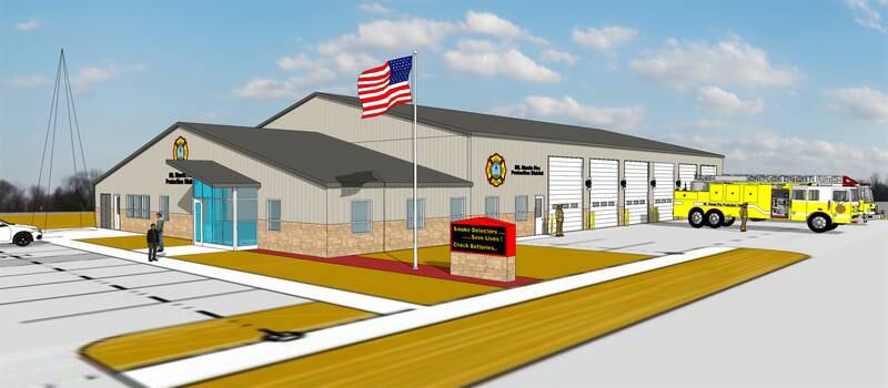 An artist's rendering shows the proposed new Mt. Morris Fire Station, which would replace the village's century-old, unsafe and inefficient firehouse. Estimated cost for the new building is $4.5 million.
