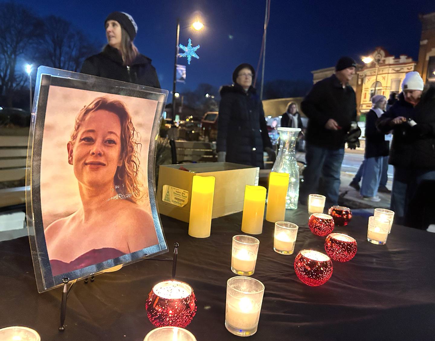 A candlelight vigil was held Friday, Jan. 9, 2026 on one corner of the Ogle County Courthouse square in Oregon for Renee Nicole Good, the Minnesota woman who was shot and killed during an Immigration and Customs Enforcement (ICE) operation Jan. 7 in Minneapolis. Approximately 100 people attended the Oregon event that was organized by Indivisible of Ogle County.