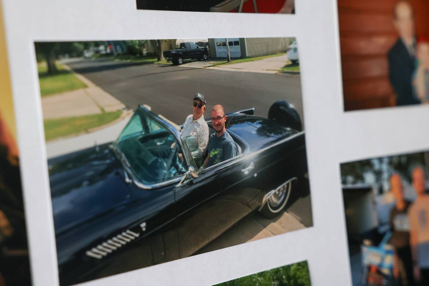 Wayne McCarty is pictured with his grandson, Austin McCarty, in the 1956 Ford Thunderbird his wife, Pat, bought him for their 1st wedding anniversary in 1957. Each child and eventually grandchild would share in the tradition of driving the car.