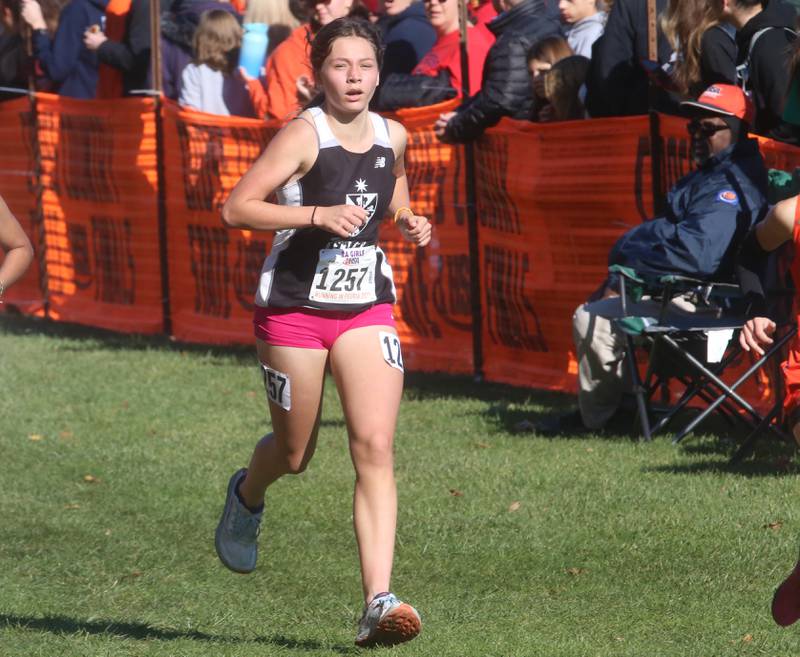 Fenwick's Kyra Miller competes in the Class 2A State Cross Country race on Saturday, Nov. 4, 2023 at Detweiller Park in Peoria.