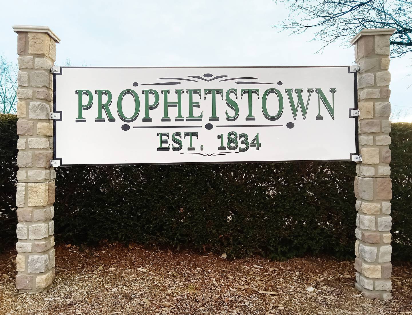 A Prophetstown welcome sign sits on the north entrance of town on state Route 78.