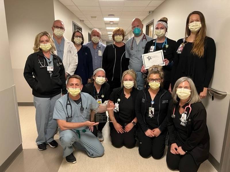 Professional Research Consultants Inc. recently recognized Morris Hospital & Healthcare Centers for patient care with 11 of its Excellence in Healthcare awards. Pictured are doctors and staff from Morris Hospital’s emergency department.