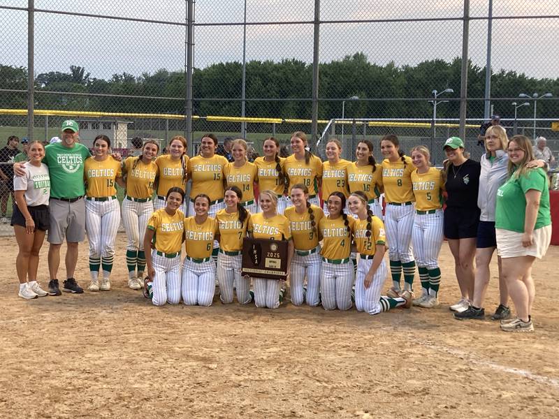 The Providence Catholic softball team after winning the sectional championship.