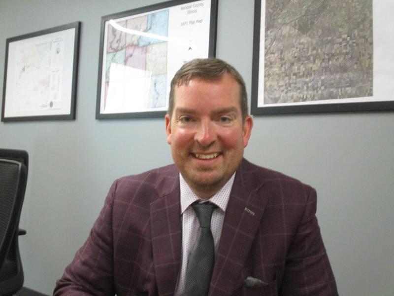 Kendall County Board Chairman Scott Gryder pauses during an interview at the county office building in Yorkville on Nov. 15, 2022.