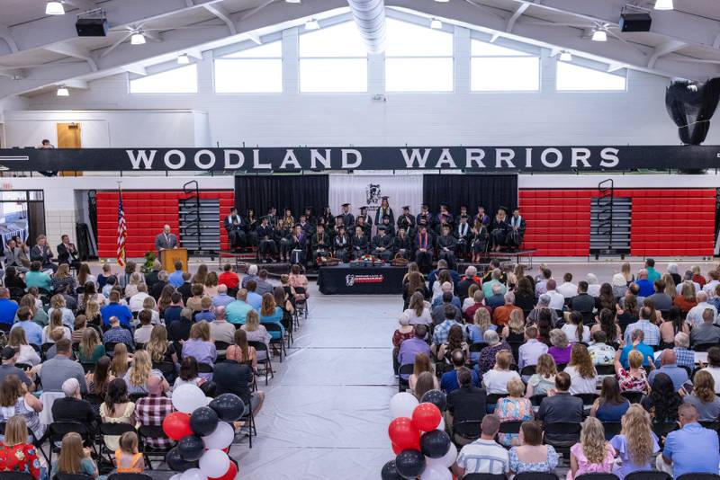 The gym was packed full of people for the graduates at the Woodland High School Class of 2025 commencement ceremony on Sunday, May 18, 2025 at Woodfield High School.