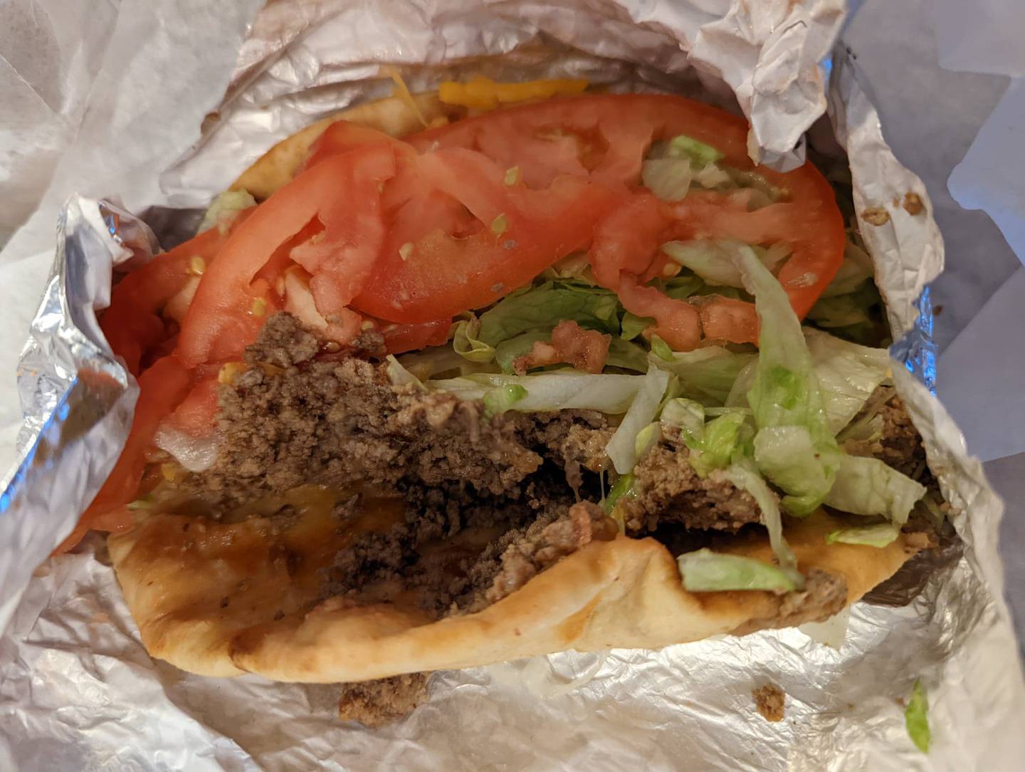 Mickey’s Gryos in Crest Hill serves up more than gyros. The venue has a full menu of sandwiches, soups, salads, barbecue and other dinners, specials and milk shakes in five flavors. Pictured is a Mickey's pita taco with plenty of seasoned meat and fresh vegetables.