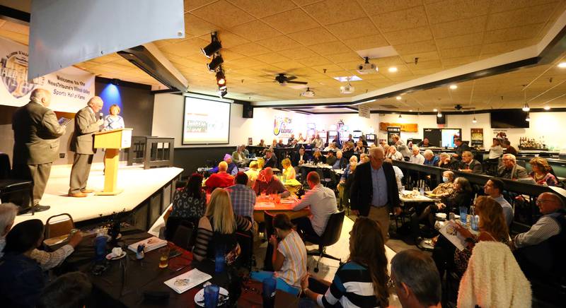 Attendees gather at the 2021 NewsTribune's Illinois Valley Sports Hall of Fame Induction Banquet at the Illinois Valley Super Bowl in Peru on Thursday, Sept. 23, 2021.