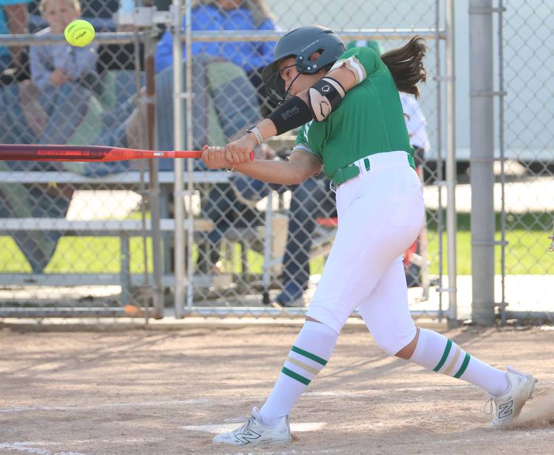 Seneca's Aurora Weber makes contact with the ball on Monday, May 11, 2026 at June Gross Field in Ottawa.