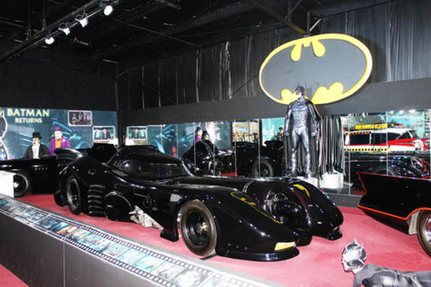 Batman enjoyed popularity as a television show in the 1960s and renewed interest starting in the late 1980s with a series of films. The Batmobile used in the 1992 film "Batman Returns" is in the Super Heroes exhibit at Historic Auto Attractions in Roscoe.