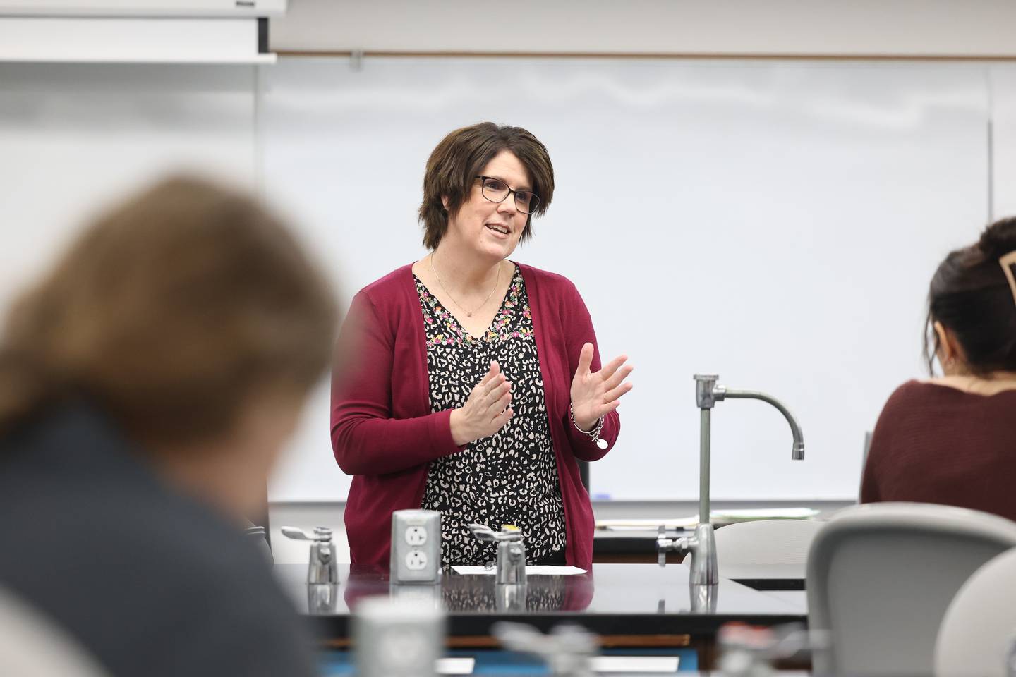 Tammy Miller, a professor in the Agriculture department at Joliet Junior College, teaches at her class Intro to Soil Science on Monday, April 3, 2023 in Joliet.