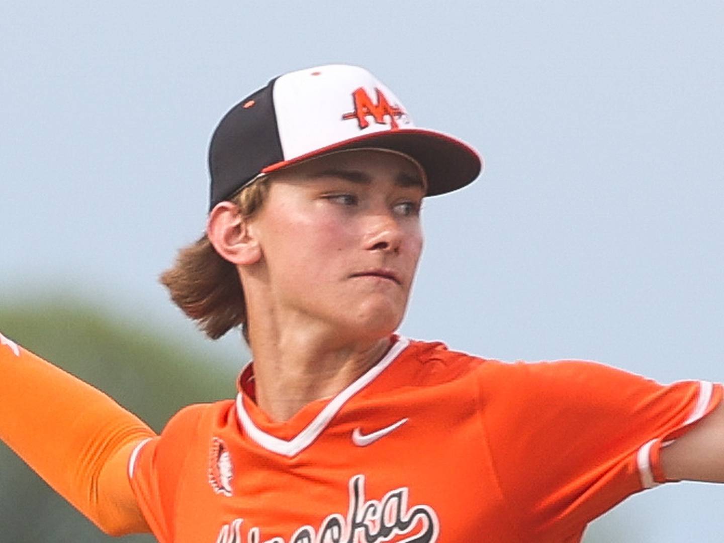 Minooka’s CJ Deckinga delivers a pitch against Plainfield North on Thursday, May 2, 2024 in Minooka.