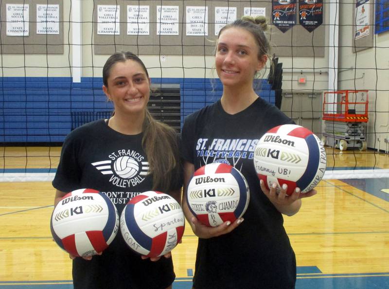 St. Francis seniors Emma Delaney (left) and Addy Horner