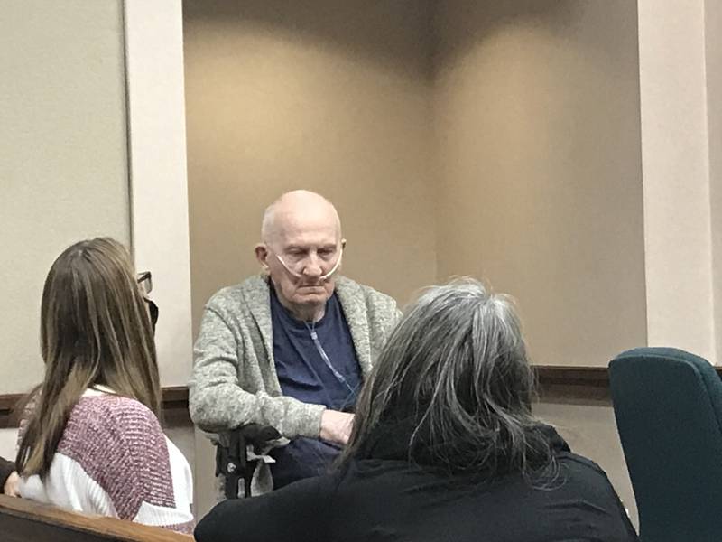 Chester Weger appeared in an Ottawa courtroom Tuesday, Oct. 26, 2021. Evidence from his 1960 conviction will be re-examined in the crime lab.