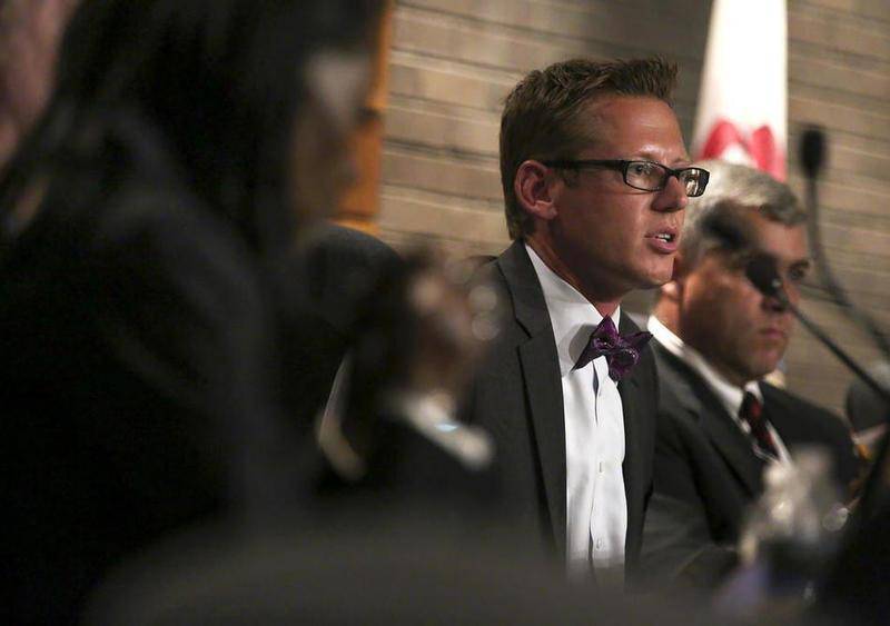 Councilman Jim McFarland addresses members of the public and the Joliet City Council on Aug. 18, 2015. He submitted his resignation Friday from City Council.