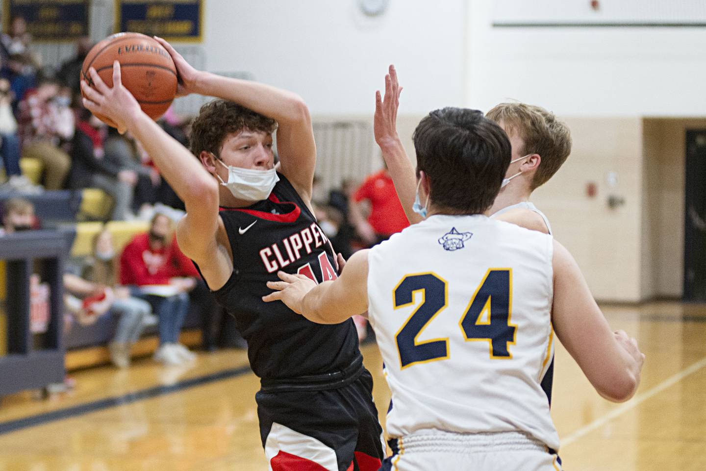 Amboy's Kyler McNinch looks to pass against Polo Wednesday, Jan. 26, 2022.