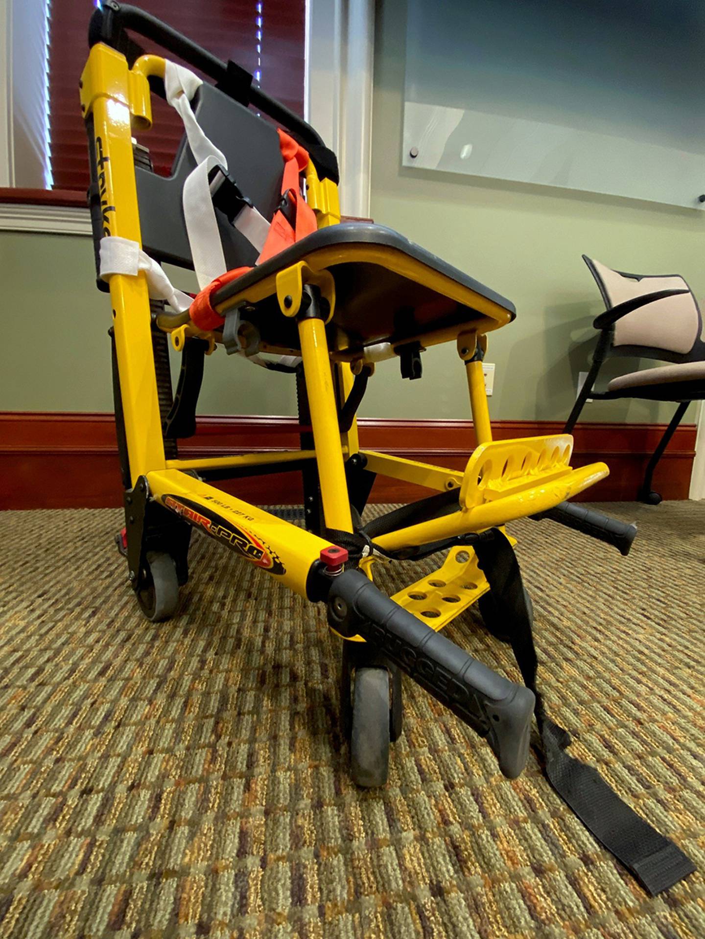 Equipment purchased through the grant for use in the Community Paramedicine Program vehicle includes a Stryker chair, a portable defibrillator, and a portable LUCAS 3 chest compression system.