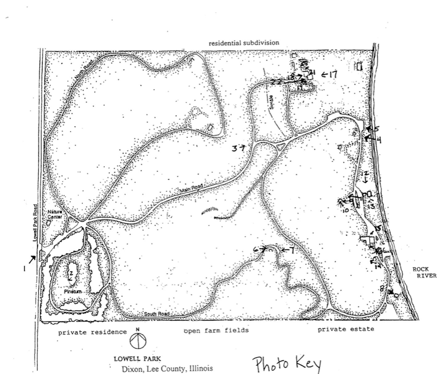 A map of Lowell Park that was part of the application to United States Department of Interior and the National Park Service in 2002 to get on the National Register of Historic Places.