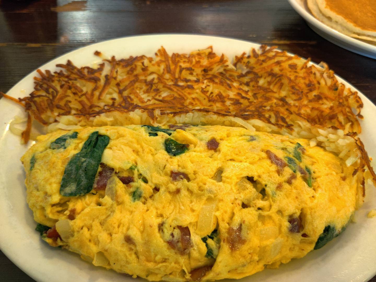 The Florentine omelet at Honey Berry Pancakes and Cafe in South Elgin.